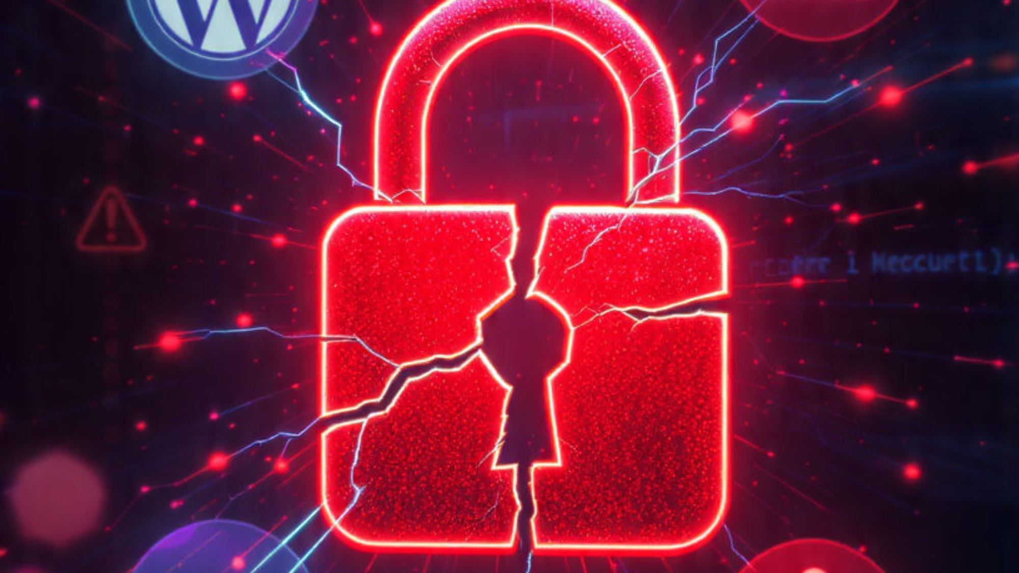 niebezpieczne wtyczki WordPress - pęknięta kłódka